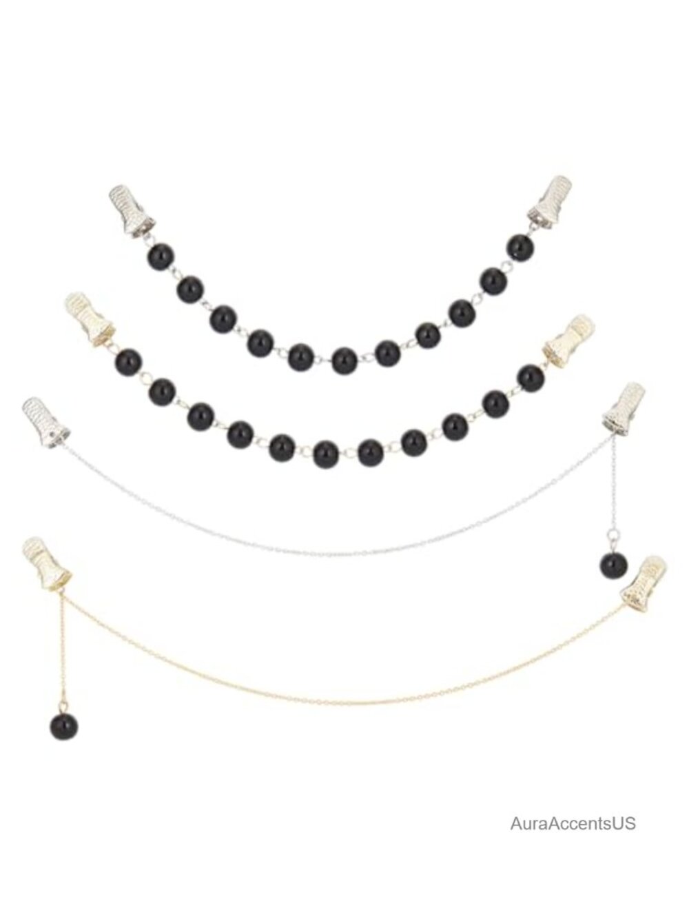 Pearl Sweater Shawl Chain Clips Pins Cardigan Cloak Pin Brooch for Women